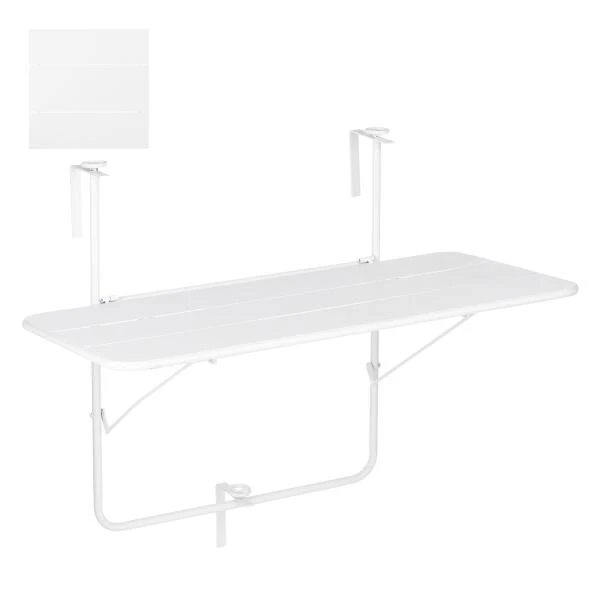 Balkontafel Wit - 88 × 51,5 × 67 Cm 3 Balkontafel Wit - 88 × 51,5 × 67 Cm