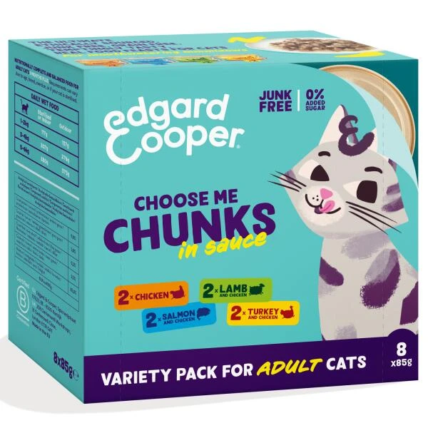 Edgard & Cooper Multipack Stukjes In Saus Voor Volwassen Katten - 8 × 85 G 3 Edgard & Cooper Multipack Stukjes In Saus Voor Volwassen Katten - 8 × 85 G