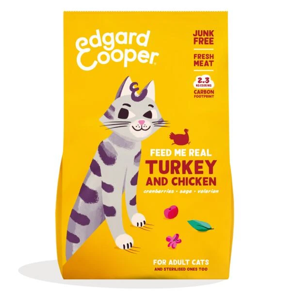 Edgard & Cooper Kattenvoer Adult Met Verse Scharrelkalkoen En Kip - 2 Kg 3 Edgard & Cooper Kattenvoer Adult Met Verse Scharrelkalkoen En Kip - 2 Kg
