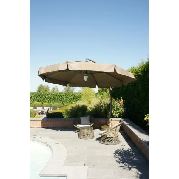 Easy Sun Parasol 350 Klassiek Olefin Met Voet - Taupe 4 Easy Sun Parasol 350 Klassiek Olefin Met Voet - Taupe - Afbeelding 2