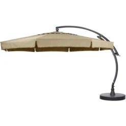 Easy Sun Parasol 350 Klassiek Olefin Met Voet - Licht Taupe