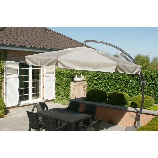 Easy Sun Parasol 350 Klassiek Olefin Met Voet - Licht Taupe 4 Easy Sun Parasol 350 Klassiek Olefin Met Voet - Licht Taupe - Afbeelding 2