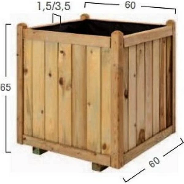 Bloembak Ficus In Hout - 138 L 5 Bloembak Ficus In Hout - 138 L - Afbeelding 3