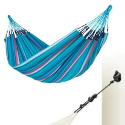 LA SIESTA Tweepersoonshangmat Brisa Outdoor - Zeeblauw -Tuinadvies Winkel brisa wave double classic hammock outdoor 1609770123 212 600