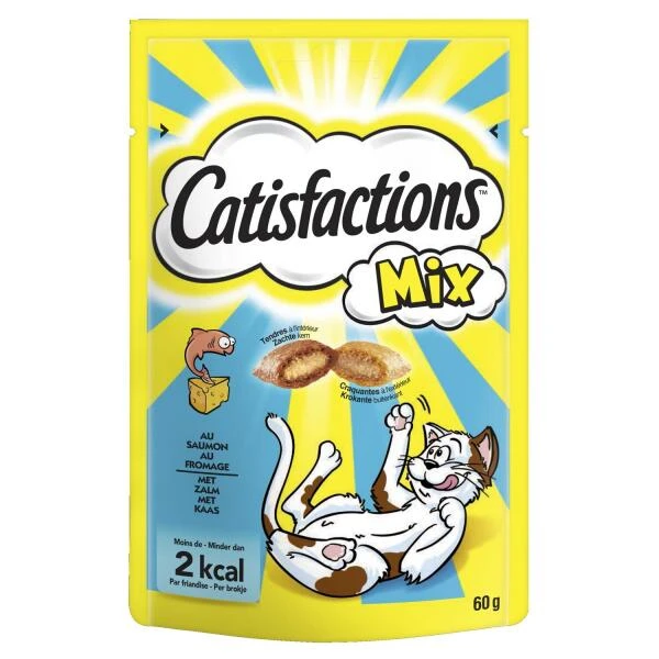 Catisfactions Kattensnoepjes Mix Zalm En Kaas - 60 Gram 3 Catisfactions Kattensnoepjes Mix Zalm En Kaas - 60 Gram
