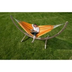 LA SIESTA Tweepersoonshangmat Currambera - Abrikoos -Tuinadvies Winkel currambera apricot cotton double classic hammock 1609770128 351 600