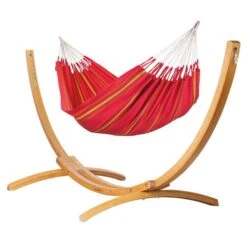 LA SIESTA Tweepersoonshangmat Currambera - Kersenrood -Tuinadvies Winkel currambera cherry cotton double classic hammock 1609770125 254 600