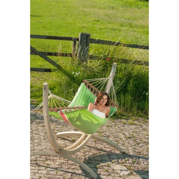 LA SIESTA Eenpersoons Spreidstok Hangmat Outdoor - Fruta Kiwi 4 LA SIESTA Eenpersoons Spreidstok Hangmat Outdoor - Fruta Kiwi - Afbeelding 2