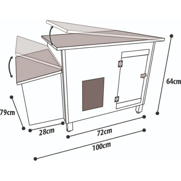 Kippenhok Ginger Grijs Voor 3 Kippen 4 Kippenhok Ginger Grijs Voor 3 Kippen - Afbeelding 2