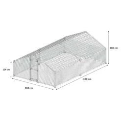 Kippenren Doerak, Gegalvaniseerd 12 M² - 4 × 3 × 2 M -Tuinadvies Winkel kippenren doerak 4 x 3 x 2 m 1623762075 2 600
