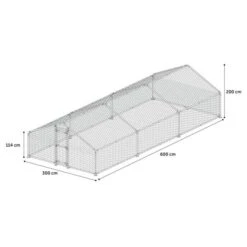 Kippenren Doerak, Gegalvaniseerd 18 M² - 6 × 3 × 2 M -Tuinadvies Winkel kippenren doerak 6 x 3 x 2 m 1623761136 2 600