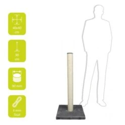 Krabpaal Classic Grijs - 40 × 40 × 90 Cm -Tuinadvies Winkel krabpaal voor kat 1595500061 2 600