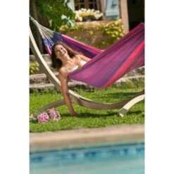 LA SIESTA Eénpersoonshangmat Orquídea - Paars 7 LA SIESTA Eénpersoonshangmat Orquídea - Paars -Tuinadvies Winkel orqudea purple cotton single classic hammock 1609770119 106 600