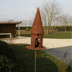 Voederhuis Met Puntdak + Grondpin - Decoroest -Tuinadvies Winkel vogelhuis met puntdak 14 x 43 cm 1520092360 1 600